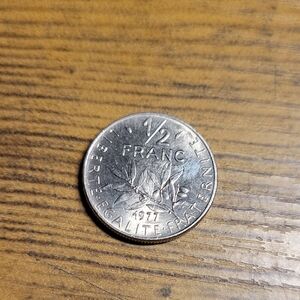 1977 1/2 Franc Coin